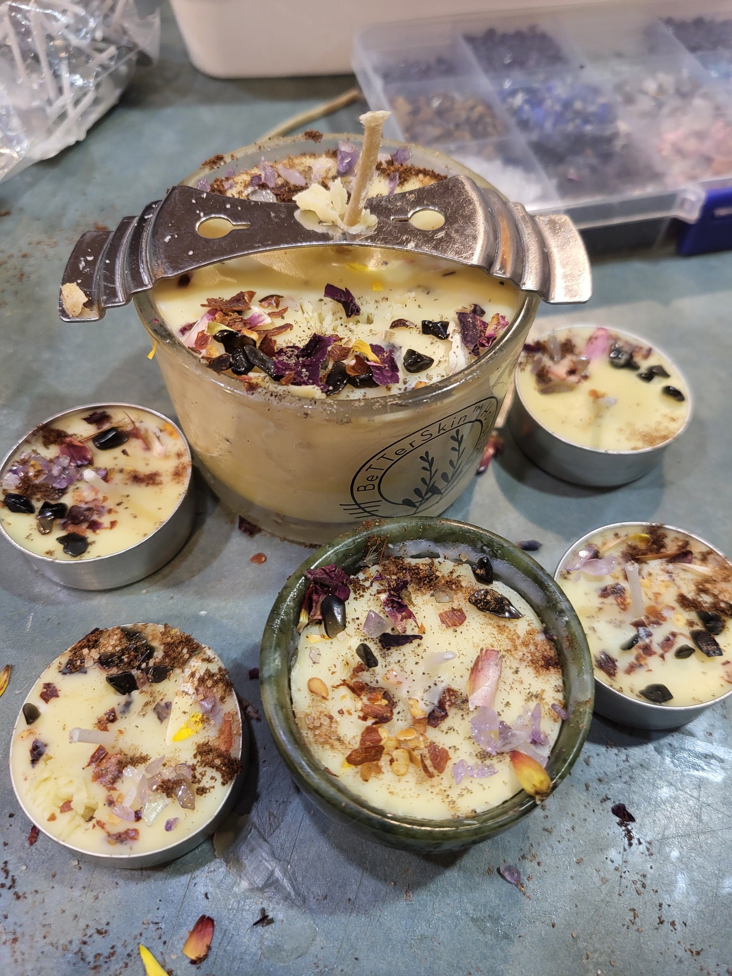 Advanced Candle Magick Spiritual Warfare Gemstone Oils & Herb SPELL CANDLES Beeswax-Handmade - Tartarian Treasures & Trinkets