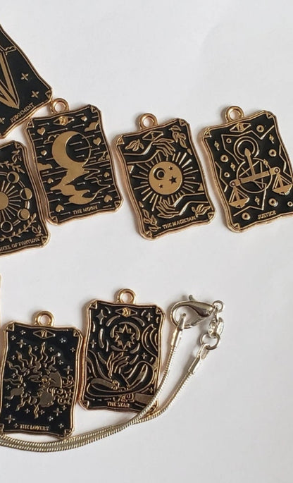 Finely Detailed, High Quality Colored Enamel TAROT Card Pendants!