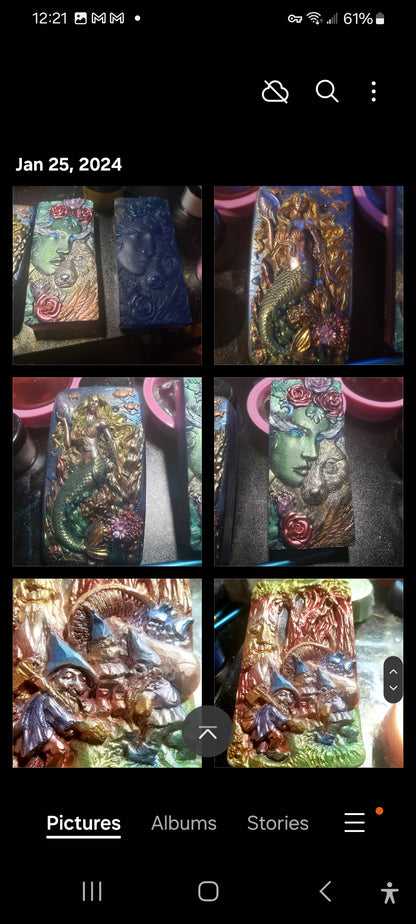 Wildcrafted Artisan  MYTHOLOGY SOAP BASKETS  Handpainted - Elves, Dragons, Mermaids, Wizards, Mystic, Green Man , Wolf  Spa Gift Baskets- Raw Honey & Cocoa Butter Chemical FREE HOLISTIC - Tartarian Treasures & Trinkets