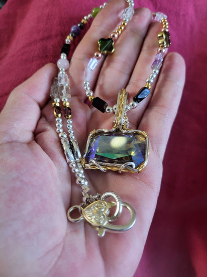 Handmade Lithuanian Crystal +Gemstone Necklace-Ui'Cathain Celtic Designs Original - Tartarian Treasures & Trinkets