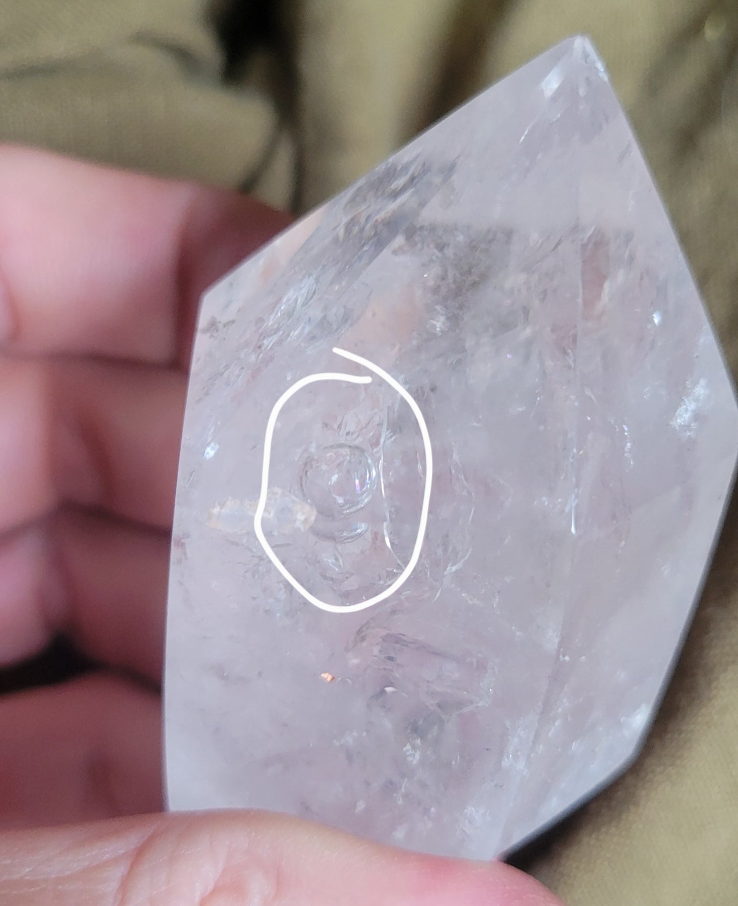 AAA ENHYDRO Large Clear RAINBOW HERKIMER Diamond,  1 Large Air Bubble/Moving Water Crystal Clear Transparent  Syracuse NY 105g - Tartarian Treasures & Trinkets
