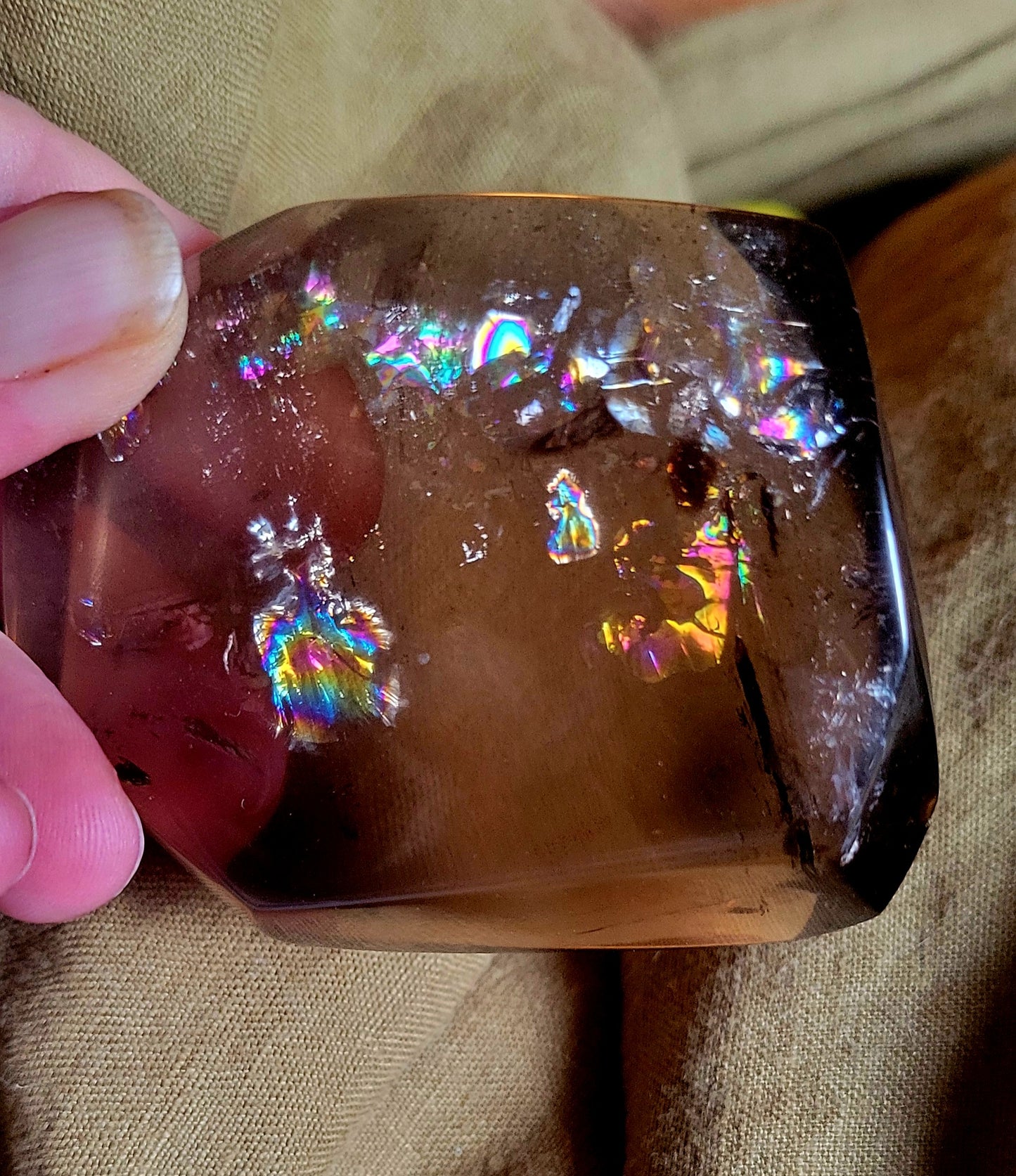 AAA Very Clear Brazilian Rainbow Smoky Quartz 183g Natural Earth Mined Untreated, Unheated, Natural Stone - Tartarian Treasures & Trinkets