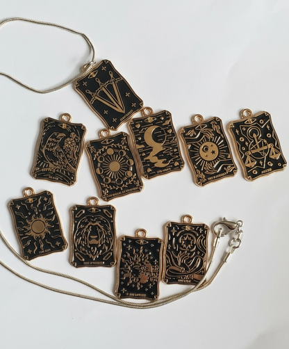 Finely Detailed, High Quality Colored Enamel TAROT Card Pendants!