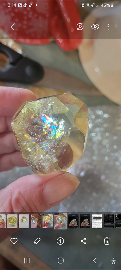 AAA Exceptionally Clear  Sparkling  Genuine YELLOW RAINBOW CITRINE 64.3g Unheated, Untreated Earth Mined - Tartarian Treasures & Trinkets