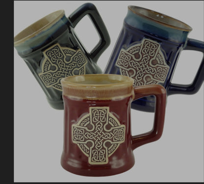 500ml Large Capacity Authentic Celtic, Viking Glazed Stoneware Ancestral Mugs