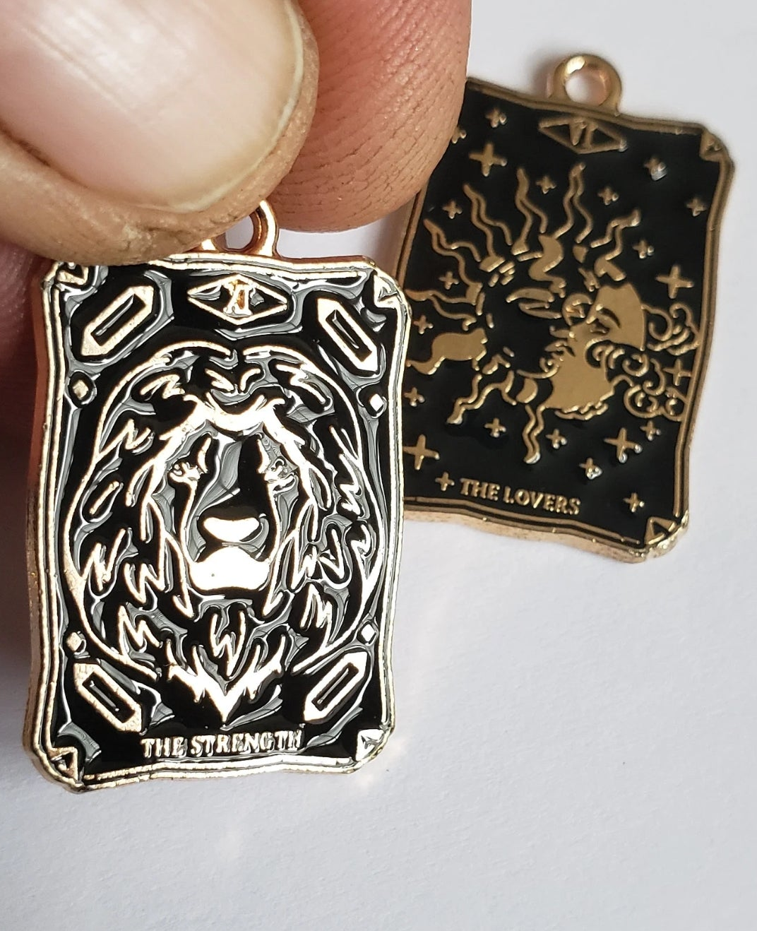 Finely Detailed, High Quality Colored Enamel TAROT Card Pendants!
