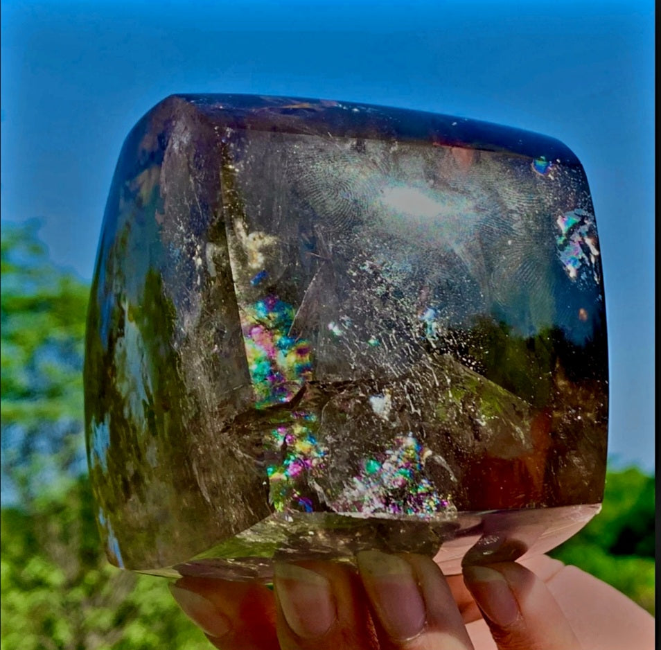 AAA Huge Gorgeous RAINBOW Natural Brazilian SMOKY CITRINE Quartz Crystal Clear Transparent specimen 2.48lb Record Keeper - Tartarian Treasures & Trinkets