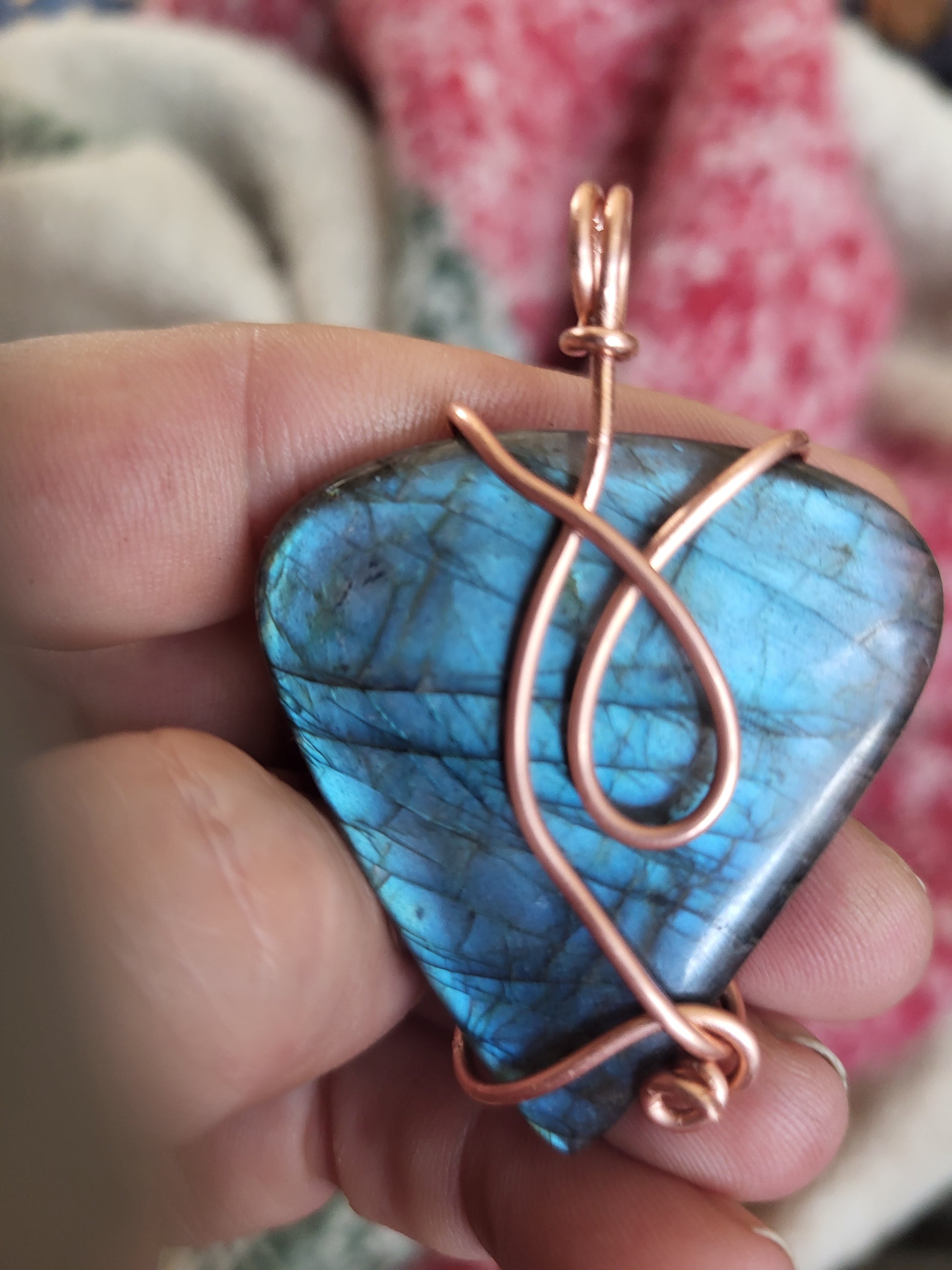 94ct AAAAA Rare Turquoise FIRE Canadian Labradorite- Gemstone Collection 963hz  Protected Pendant - Tartarian Treasures & Trinkets