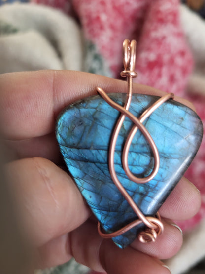 94ct AAAAA Rare Turquoise FIRE Canadian Labradorite- Gemstone Collection 963hz  Protected Pendant - Tartarian Treasures & Trinkets
