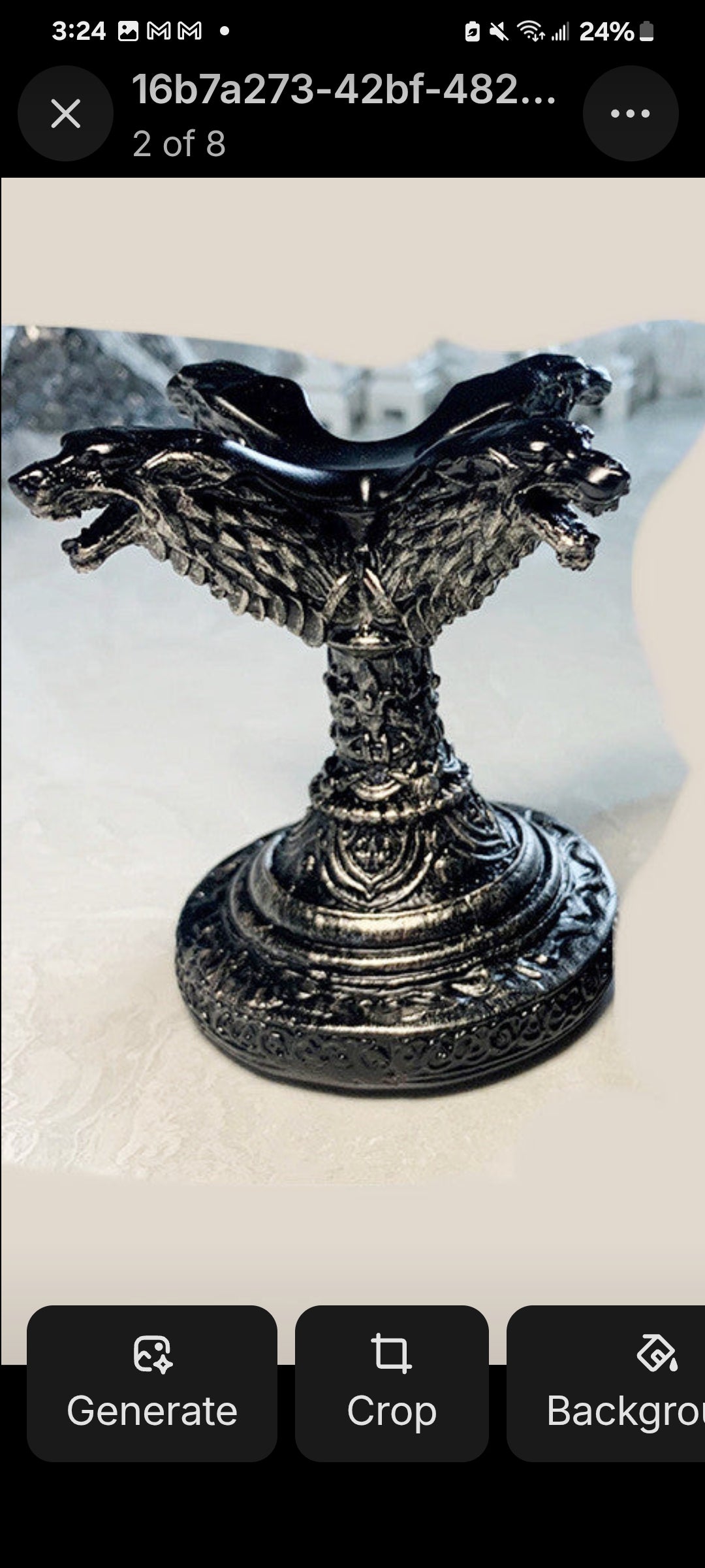 Crystal Ball Stands  Sturdy Base Wolf Or Dragon Head  Craft Resin  Gothic Medieval - Tartarian Treasures & Trinkets
