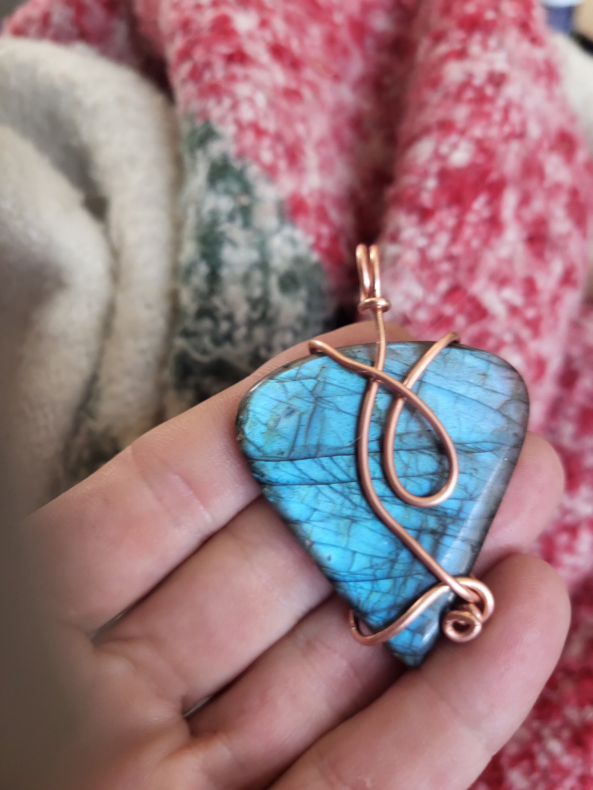 94ct AAAAA Rare Turquoise FIRE Canadian Labradorite- Gemstone Collection 963hz  Protected Pendant - Tartarian Treasures & Trinkets