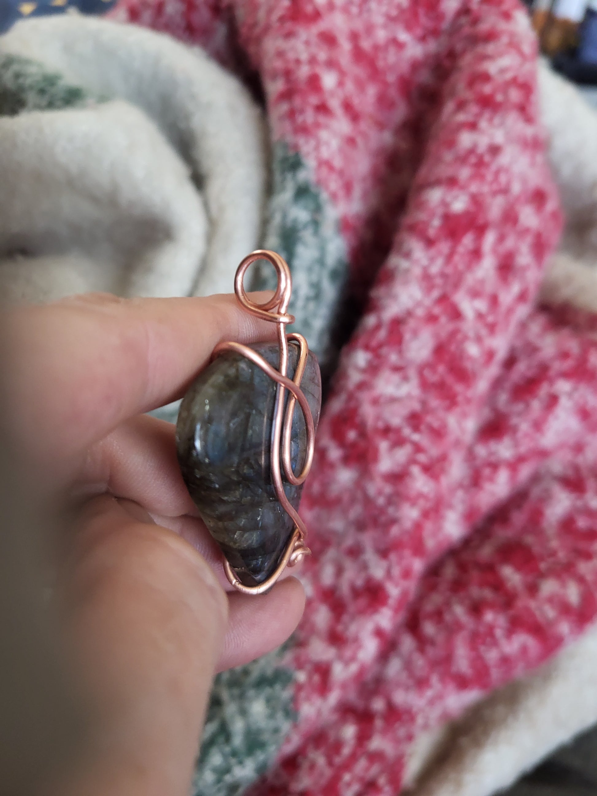 94ct AAAAA Rare Turquoise FIRE Canadian Labradorite- Gemstone Collection 963hz  Protected Pendant - Tartarian Treasures & Trinkets