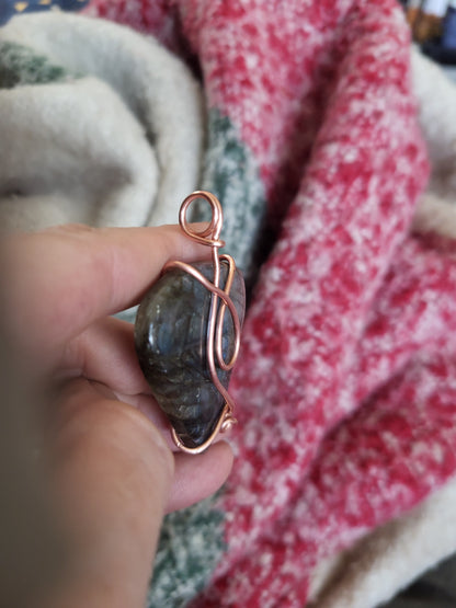 94ct AAAAA Rare Turquoise FIRE Canadian Labradorite- Gemstone Collection 963hz  Protected Pendant - Tartarian Treasures & Trinkets